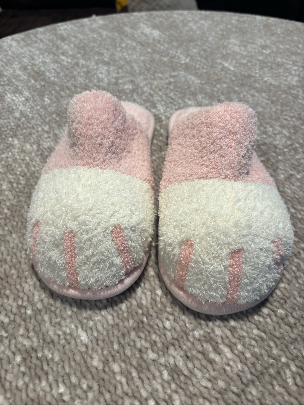 Cozy Pink & Cream Cat Slippers